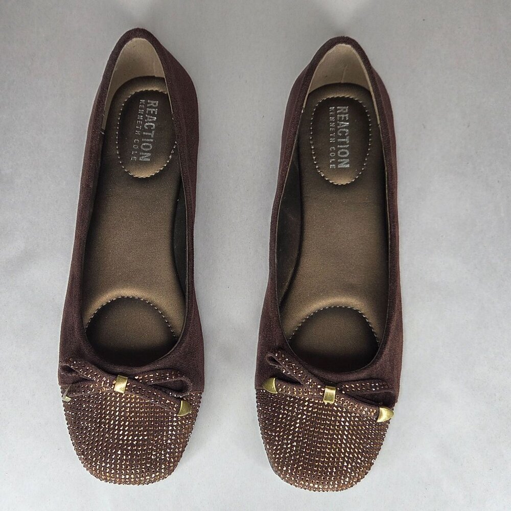 NWOT Kenneth Cole Reaction Women's Ellie Chocolate Brown Ballet Flats